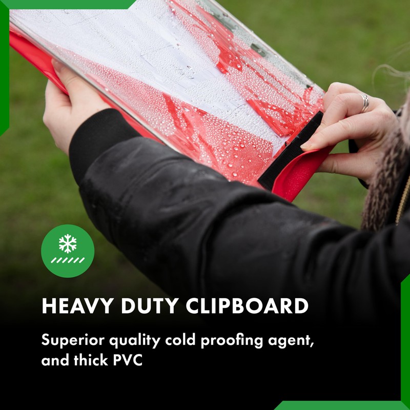 Paperdry Red A4 Landscape Waterproof Clipboard - Cold Proofing Agent,