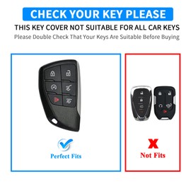 QBUC for Chevy Genuine Leather Key Fob Cover, Smart Key Holder Sleeve Fit for Chevy 2025 2024-2021 Tahoe Suburban GMC Yukon GM Buick, Silverado Sierra 2500HD 3500HD (Brown, 6 Buttons)