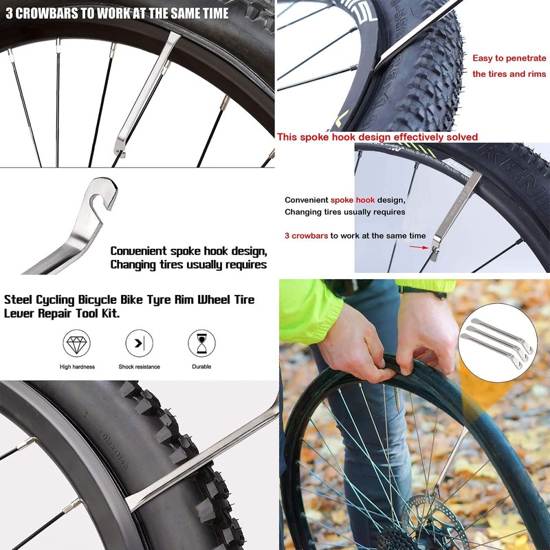 JEOPKO 3pcs tyre levers for bicycles，tyre monkey lever，tyre lever，tyre repair