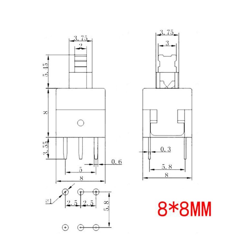 Youmile 150 Pieces Self-Locking DPDT 6PIN Micro Square Switch Kit