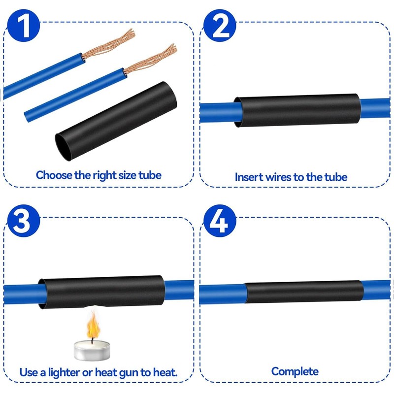 TOP-VIGOR TOP-VIGOR 25mm Heat Shrink Tubing, 2M Length Heat Shrink
