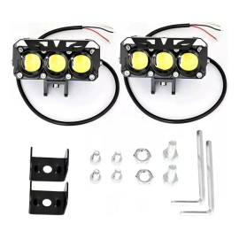 2pzs Faros Auxiliares 3 Modos Doble Color Led Para Auto Moto