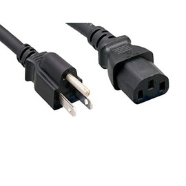 Kentek 5 Feet Ft Standard US 3 Prongs AC Power Cord NEMA5-15P/IEC320 C13 18 AWG 10A 125V Black