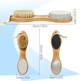 4 in 1 Foot Scrubber with Pumice Stone – Foot File Callus Remover for Dead Skin, Foot Brush for Shower, Foot Rasp and Sand Paper Pedicure Tools, Home 