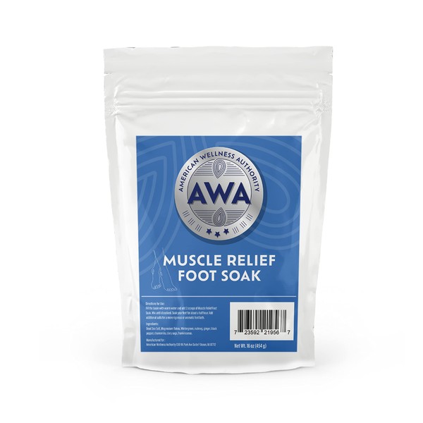 AWA Pedicure Foot Soak with Epsom Salts for Soaking for Pain - Muscle Relaxer Foot Soak Salts for Muscle Pain, Foot Aches, and Joint Soreness - Leg Swelling Relief Foot Detox (Muscle Relief)