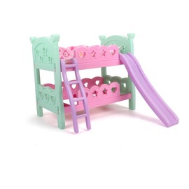 zalati Doll Bunk Bed with Slide and Ladder Gather Toy for 18 Inch Dolls Fun Playset Accessory