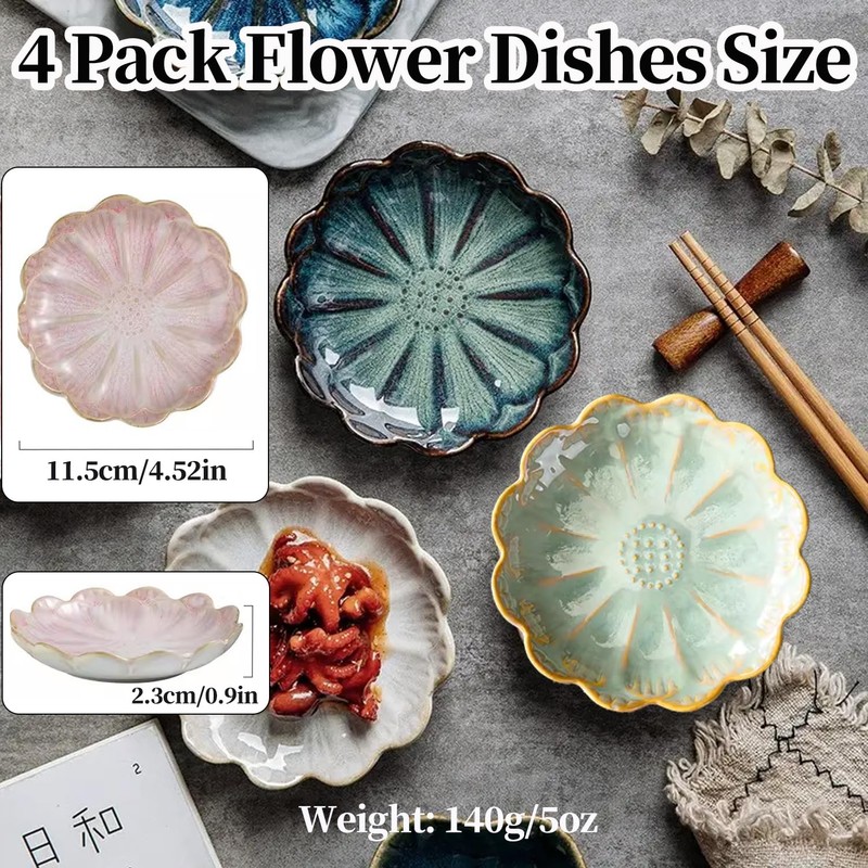 Orkim Ceramic Lotus Flower Earring Display Tray, Bedside Table Jewelry