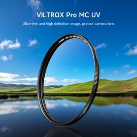 VILTROX 55mm MC UV Protection Filter 18 Multi-Layer Coatings UHD Camera Lens UV Filter, Ultra Hard Coating, Nano Coating, Hydrophobic, Scratch Resistant Ultra-Slim UV Filter for 55mm Camera Lens