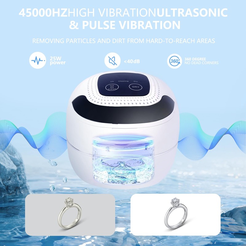 Ultrasonic Retainer Cleaner, Retainer Cleaner Machine for Dentures, Mouth Guards,
