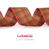LaRibbons Fall Burlap Plaid Ribbon Wired 2 1/2" x 10