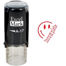 Incomplete - ExcelMark Self-Inking Round Teacher Stamp - Red Ink