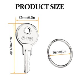CH751 RV Keys for RV Campers Cabinets Push Locks, Spare Keys Suitable for Camper Door Lock T-Handles Shells Tool Boxes (5 Pack)