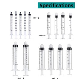 15 Pack 1ml, 3ml, 5ml, 10ml, Dispenser with16ga, 20ga, 22ga, Glue Dispenser and Caps for Measuring Liquids and Refilling,Glue, Oil, ink. (15 Pack)