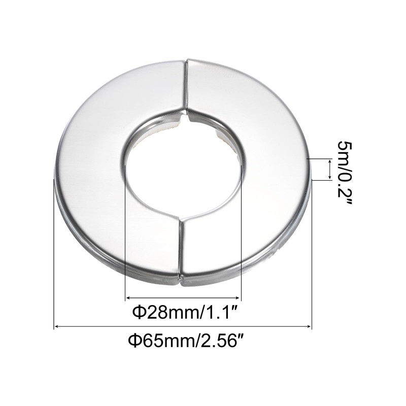 sourcing map 2-Piece Rod Split Flange 201 Stainless Steel Round