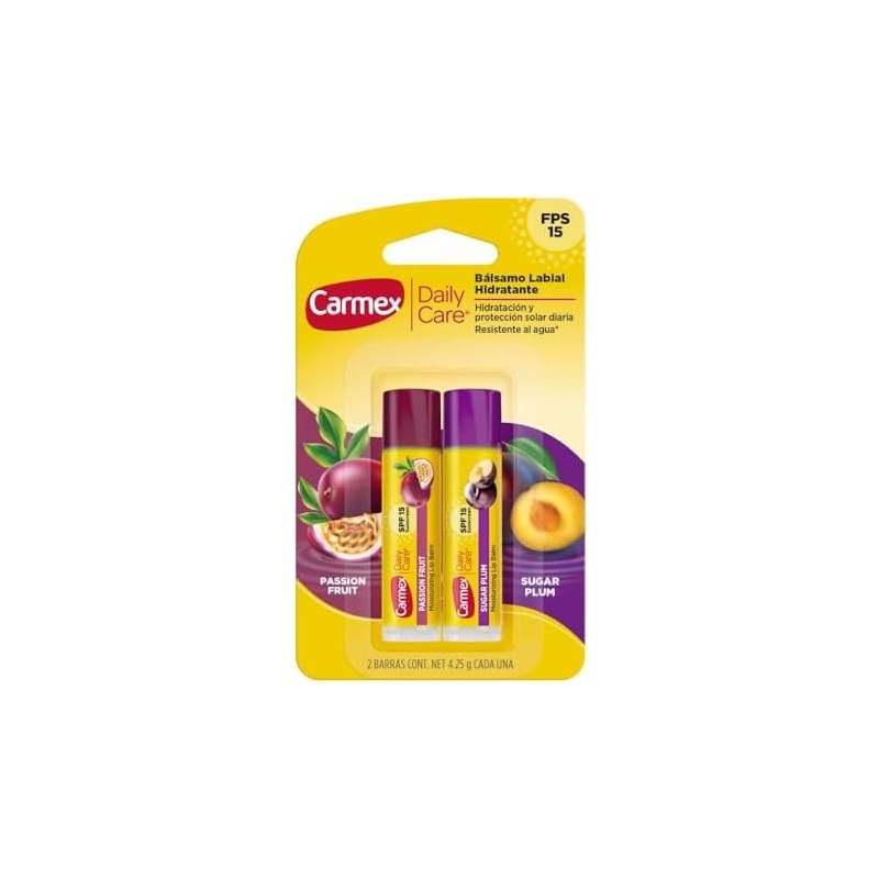 Bálsamo para labios Carmex Daily Care duo pack passion fruit