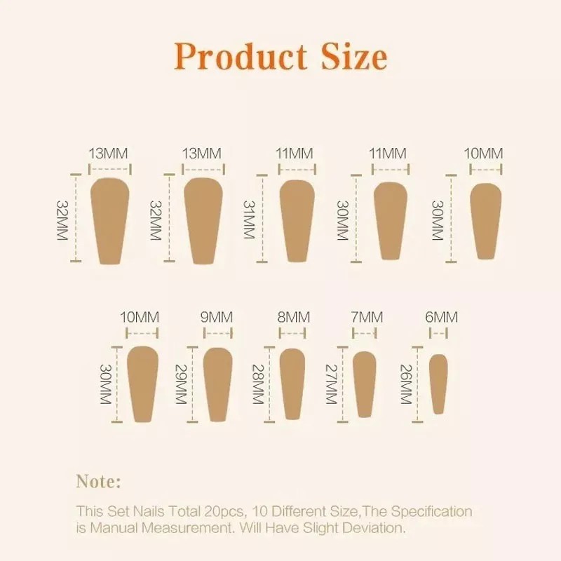 TECNOLOGÍA INFINITA 100 Tips Coffin Ballerina Uñas Postizas Nails Adheribles