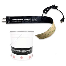 WORLEYX Chicken Water Heater for Winter, 50 Watt Thermo Bucket Belt Heated Strap Fits Most 2-5 Gal Buckets (Turn on Below 68°F and Off at 86°F)