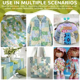 Outbit 70pcs Cotton Fabric 25 * 25cm (9.8"X9.8"), Cotton Fabric Squares Fat Quarters Fabric Bundles- Multi-Color & Pattern Patchwork for Sewing, Quilting, Crafting, DIY Masks & Home Decor (Model A)