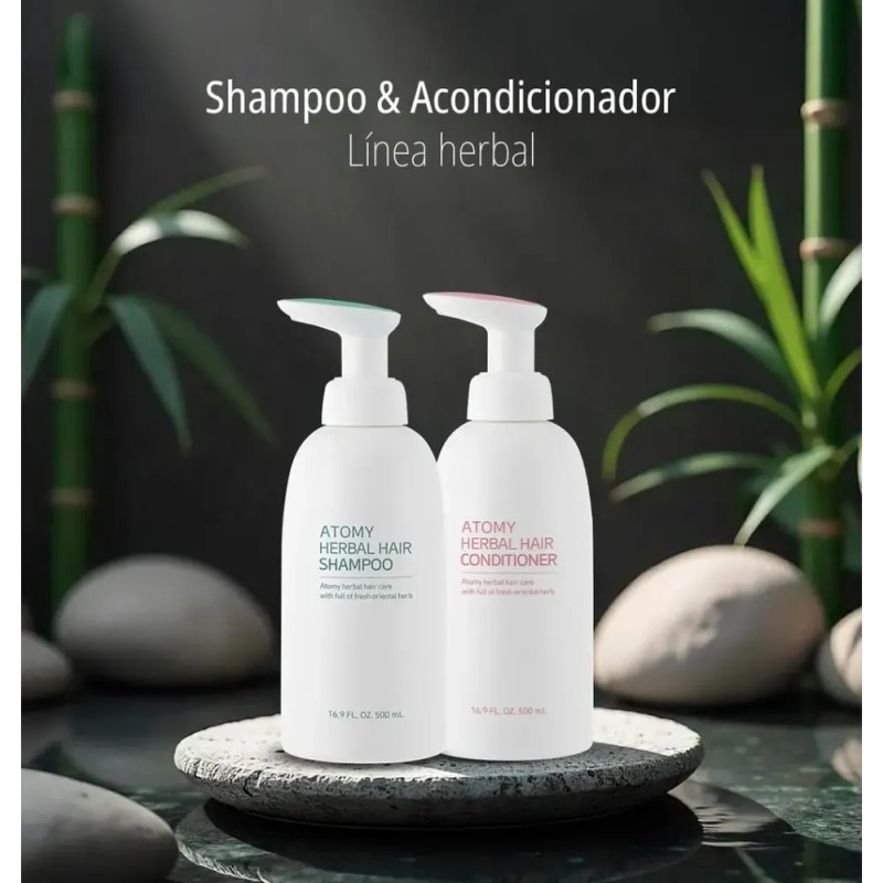 Atomy Shampoo Y Acondicionador Herbal C/u 500ml