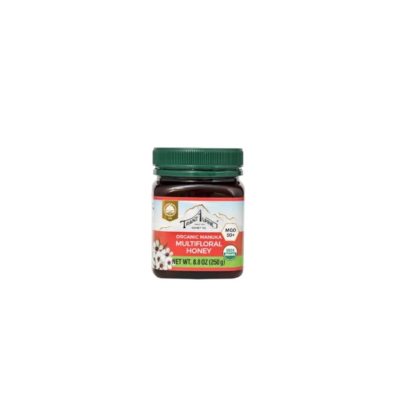 Tranzalpine Organic Manuka Multifloral Honey Blend MGO 50+, No Artificial