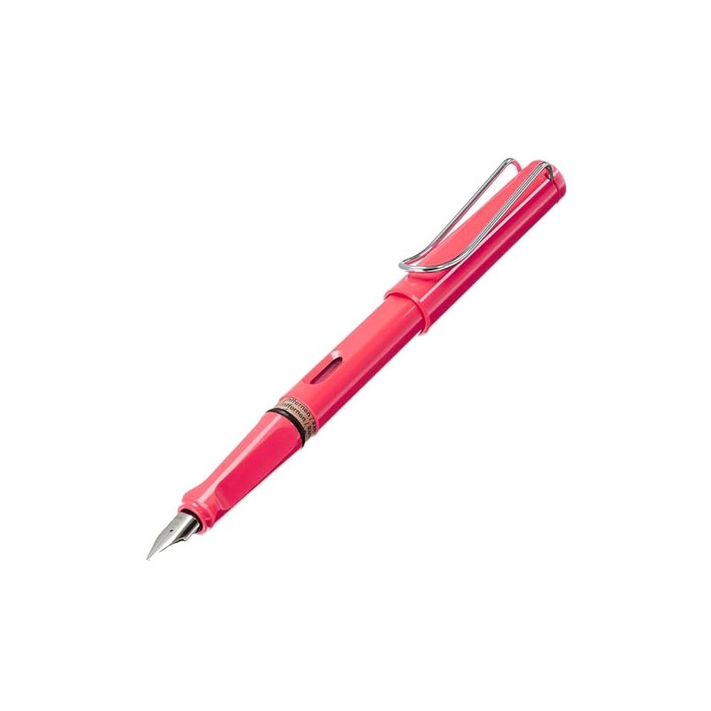 LAMY Safari Fountain Pen Neon Coral Fine Nib (L41F)