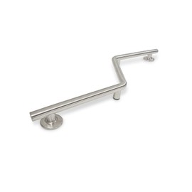 Seachrome Bathroom Grab Bar, 38 inch Stainless Steel, Left Handed Zuma Bar, 1 1/4 inch Diameter, Handicap Grab Bar, Safety Rail, Satin Stainless (GWL-3638-QCR-SS)