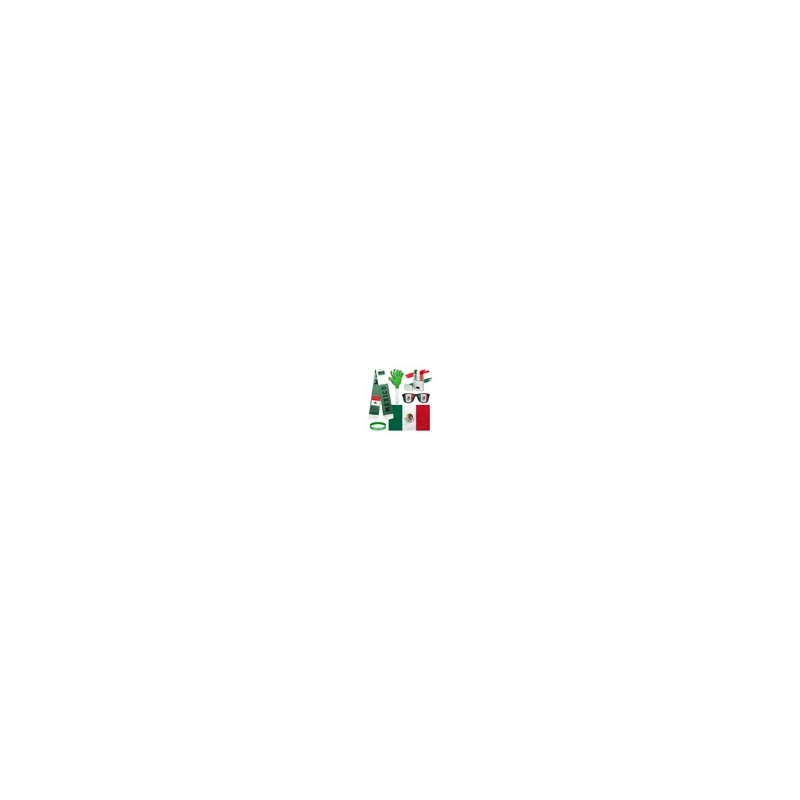 Set 6 Piezas Hincha Mexicano, Kit Para Futbol Y Celebracione