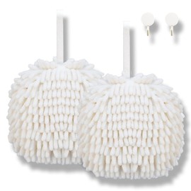 Foli Chenille Hand Towels White Set of 2 Hand Towels Dry your hand instantly and easy to clean 2 Pack