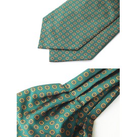 WANYING Men's Tie Scarf Ascot Tie Scarf Cravat Ties Neckerchief Classic Retro Chic for Gentleman, B04 Flower Pattern Dark Green