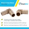SharkBite 3/4 Inch Crimp 90 Degree Elbow, Brass Plumbing Fitting,