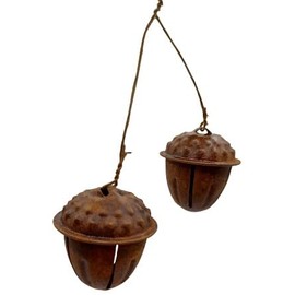 OnHoliday Metal Pair of Acorn Bells Hanging Christmas Tree Ornament