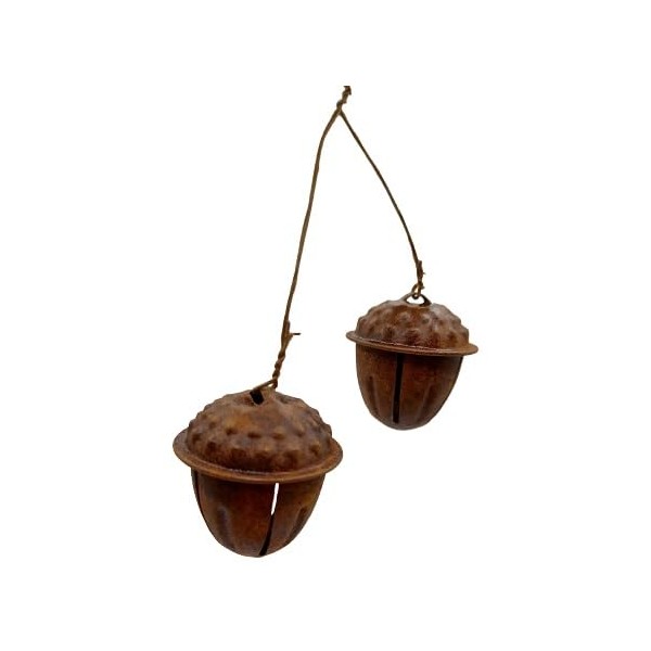 OnHoliday Metal Pair of Acorn Bells Hanging Christmas Tree Ornament