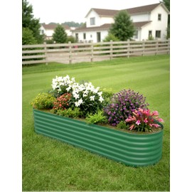 Hipicute 8x2x1.5ft Raised Garden Bed,Galvanized Raised Planter Boxes Outdoor with Easy Assembly, Large Garden Bed for Vegetables, Fruits, Flower,Raised Garden Bed,Green