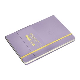 Antartik 100 Sheets 80g FSC A5 Blank Purple & Yellow Hardback Notebook with Elastic Band