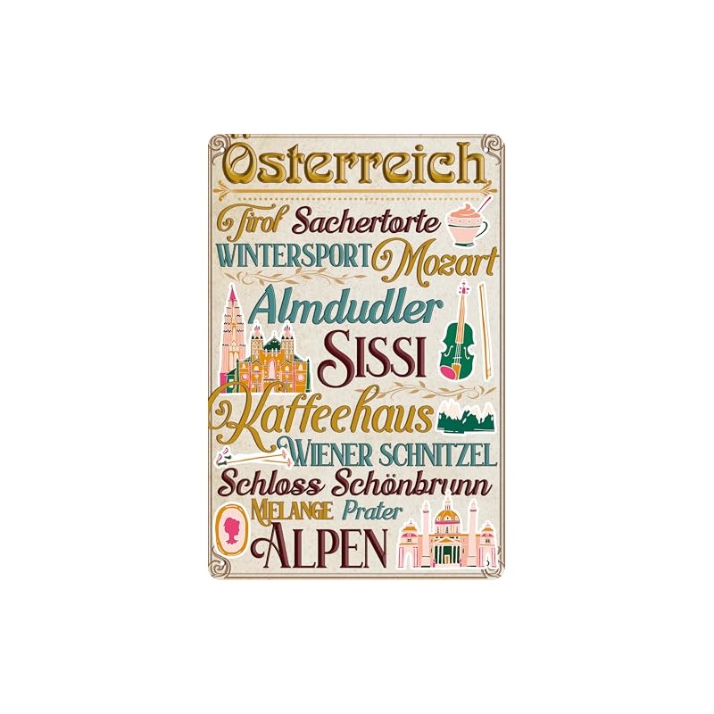 30 x 20 cm Tin Sign, Funny Saying, Austria Souvenir,