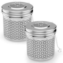 2 Pack Reinmoson Extra Large Tea Infuser for Loose Tea & Spice Infuser for Cooking, Extra Fine Mesh Large Tea Strainers for Loose Tea, 304 Stainless Steel Loose Leaf Tea Steeper