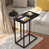 VECELO C Shaped End Side Table for Sofa Couch and