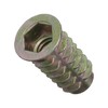 E-Z LOK Knife Threaded Insert for Soft Wood, Zinc Hex-Flanged