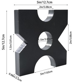 2 Pack Arbor Press Plate, 20 Ton and 32 Ton Shop Metal Press Plates with 4 Notch, 1 inch/25mm Thickness, H Frame Thickened Hydraulic Shop Press Plate (1 * 5 * 5)