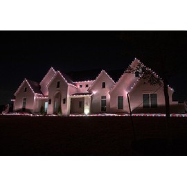 Pro Christmas C9 LED Christmas Lights Kit for Rooflines & Pathways – Cut to Length, Heavy Duty Commercial Grade (White Wire w/Vampire Plugs, 50 Bulbs, 50 ft) Warm White