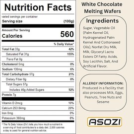 White Chocolate Coating Melting Wafers 2LB- Creamy and Sweet Taste, Perfect for Molding, Dipping, Desserts, and Candy 32oz (White Chocolate) by ASOZI