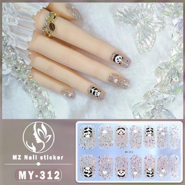[Overseas] Magnet Gel Nail My Panda Baking Gel 5D Full Nail Sticker Waterproof Cubic Manicure Film Free Size/MY 303 30ea