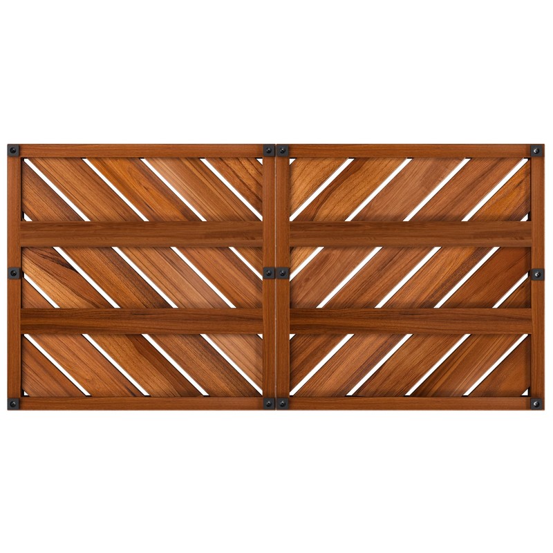 Teak Wood Bath Mat for Bathroom - Anti Slip Square