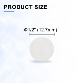 sourcing map 200pcs PP Plastic Bearing Balls 1/2" (12.7mm) Solid Plastic Balls, Precision Bearing Ball, White
