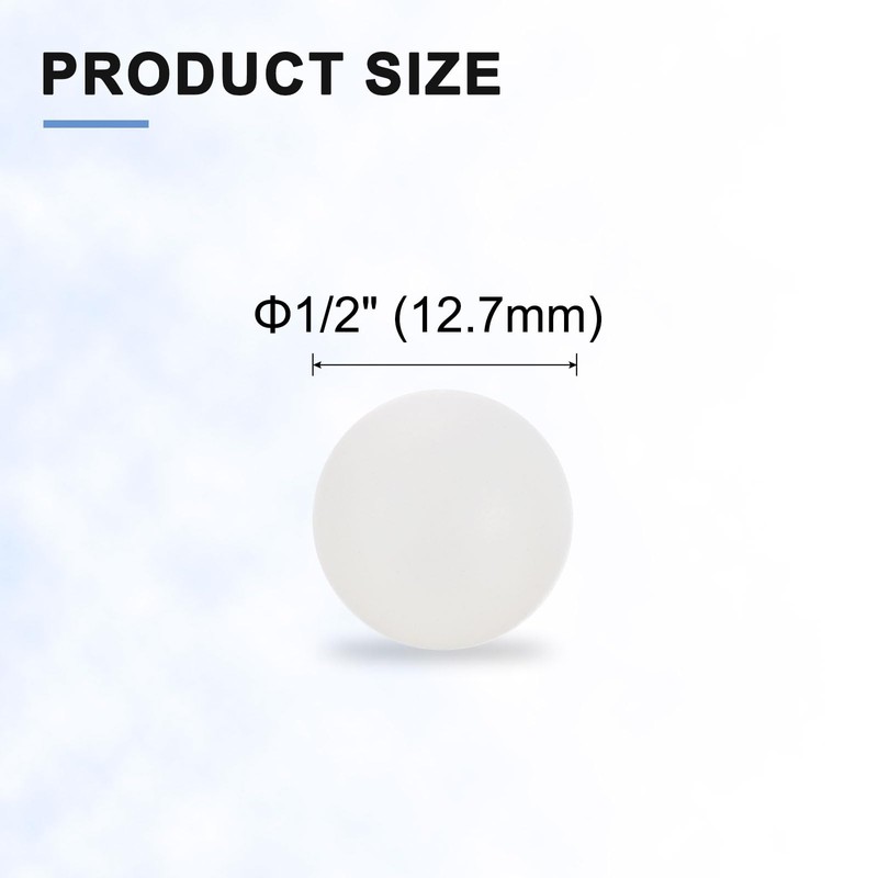 sourcing map 200pcs PP Plastic Bearing Balls 1/2" (12.7mm) Solid