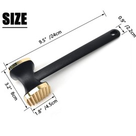 Kitchen Meat Tenderizer,Heavy Duty Manual Hammer Mallet Tool,Meat Hammer Used for Steak, Chicken, Fish (Silver)