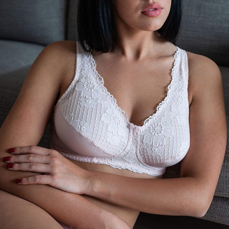 frugue Women's Post Surgery Bra with Pockets Posture Support Corrector