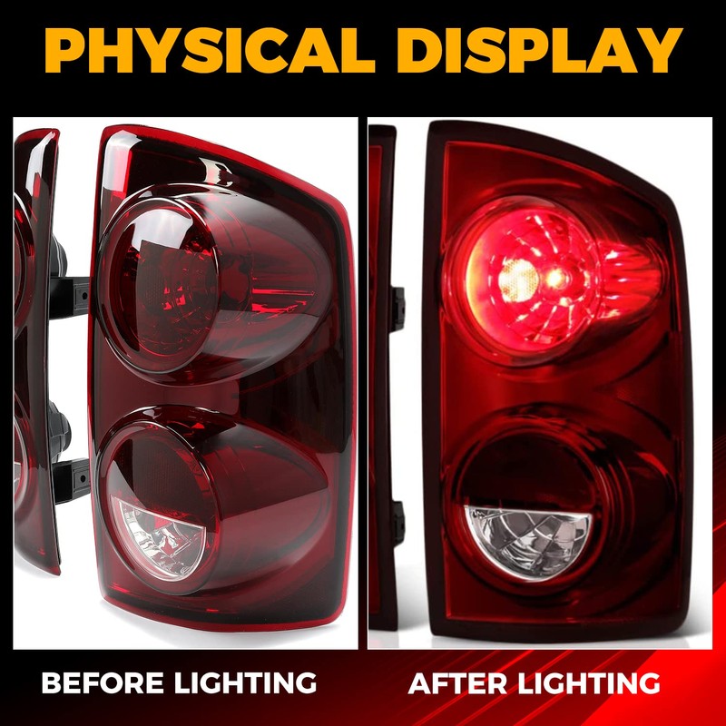 ECOTRIC Tail Light Compatible with 2007-2009 Dodge Ram 1500 2500