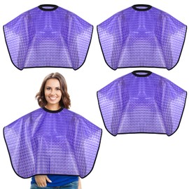 Zhanmai 4 Pieces Hair Color Shampoo Cape for Salons Waterproof Hair Washing Capes Makeup Beauty Salon Apron for Barber (Purple)