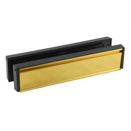 12" 300mm Gold Brassed UPVC Timber Sleeve Telescopic Letter Plate Box Brush Draught Excluder